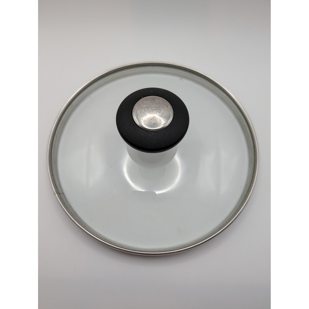 Farberware 8" Glass Replacement Lid Stainless Steel Rim Pot Pan Cover Black Knob